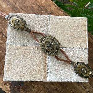 Vintage Brown and Gold Women's Belt